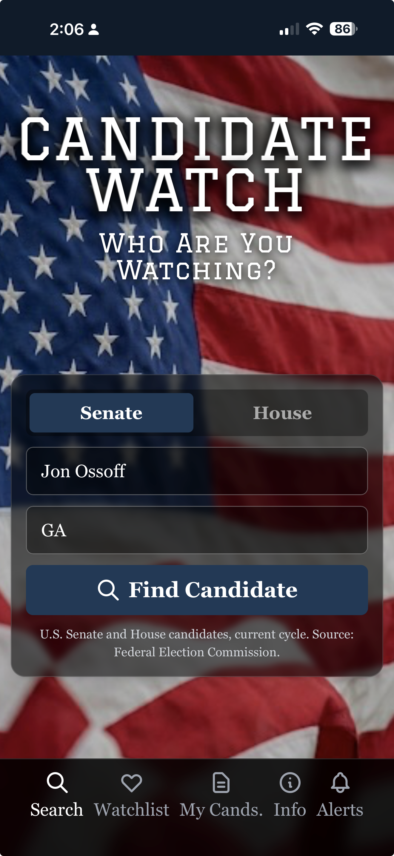 Candidate Watch — Find a candidate