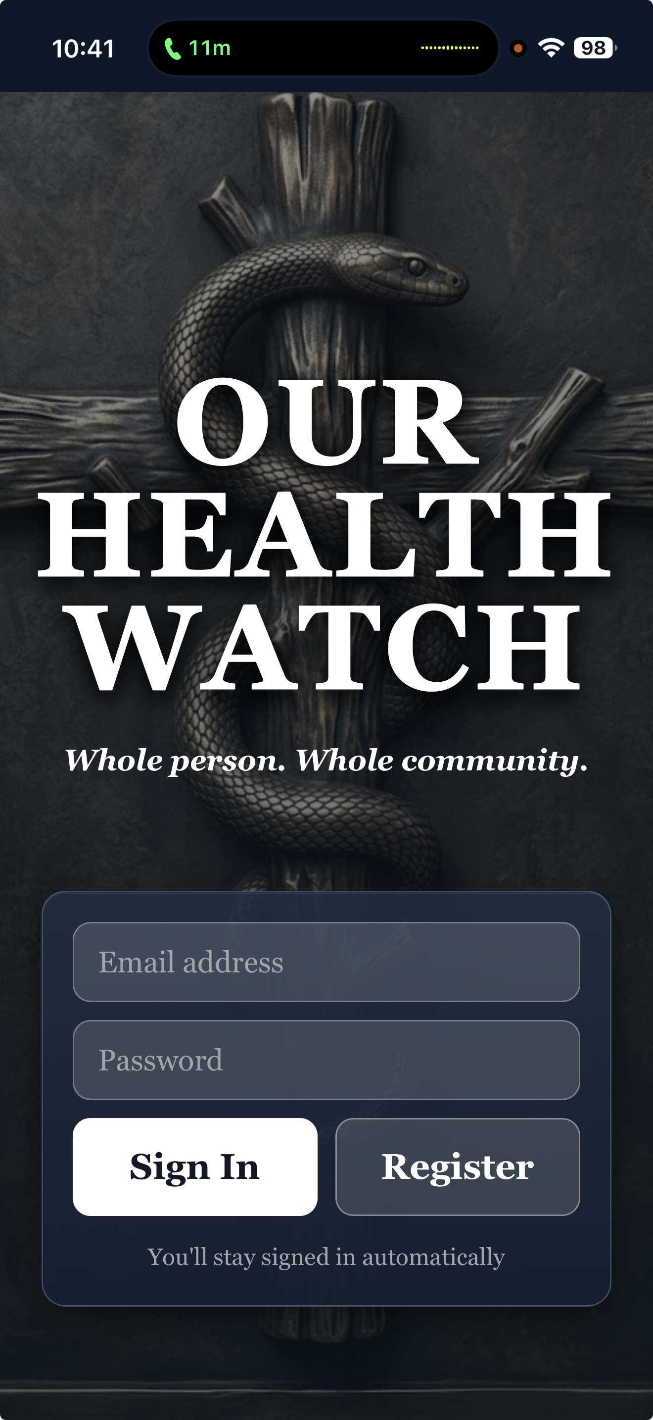 Our Health Watch — Sign in