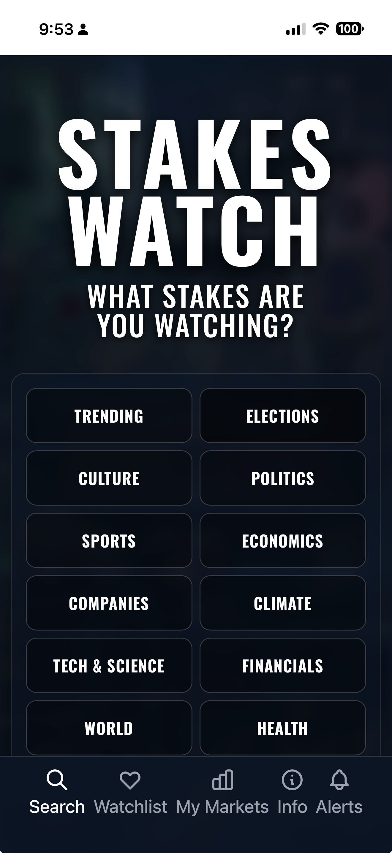Stakes Watch — Browse categories